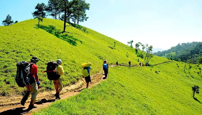 Hoạt động trekking tại khu du lịch Langbiang