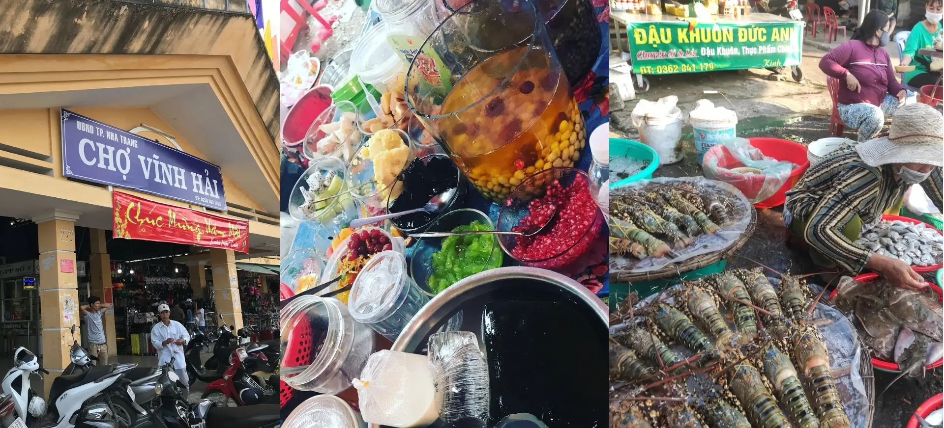 Gian hàng hải sản tươi sống giá rẻ tại Chợ Vĩnh Hải