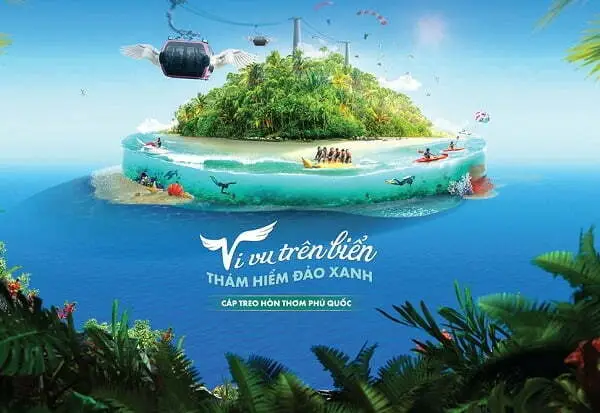 Trải nghiệm cáp treo Hòn Thơm nhìn toàn cảnh biển Phú Quốc